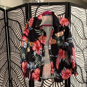 Floral Black Blouse